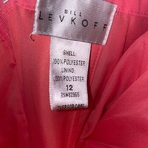 Coral pink long swing bridesmaid or evening dress